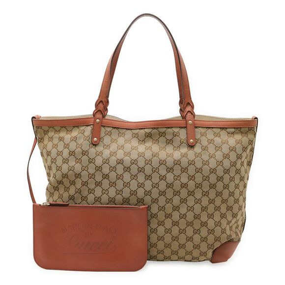 Gucci Canvas Leather Craft Tote Bag - Picture 1 of 8